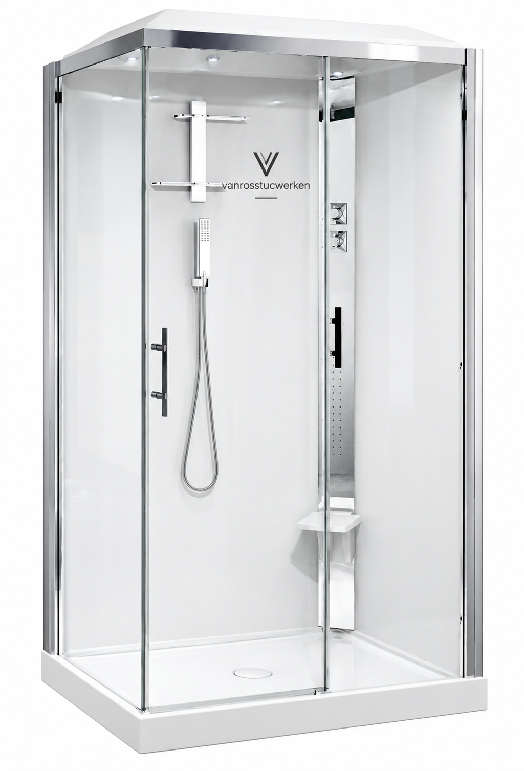 vanrosstucwerken Glass Shower Enclosure with Shower System