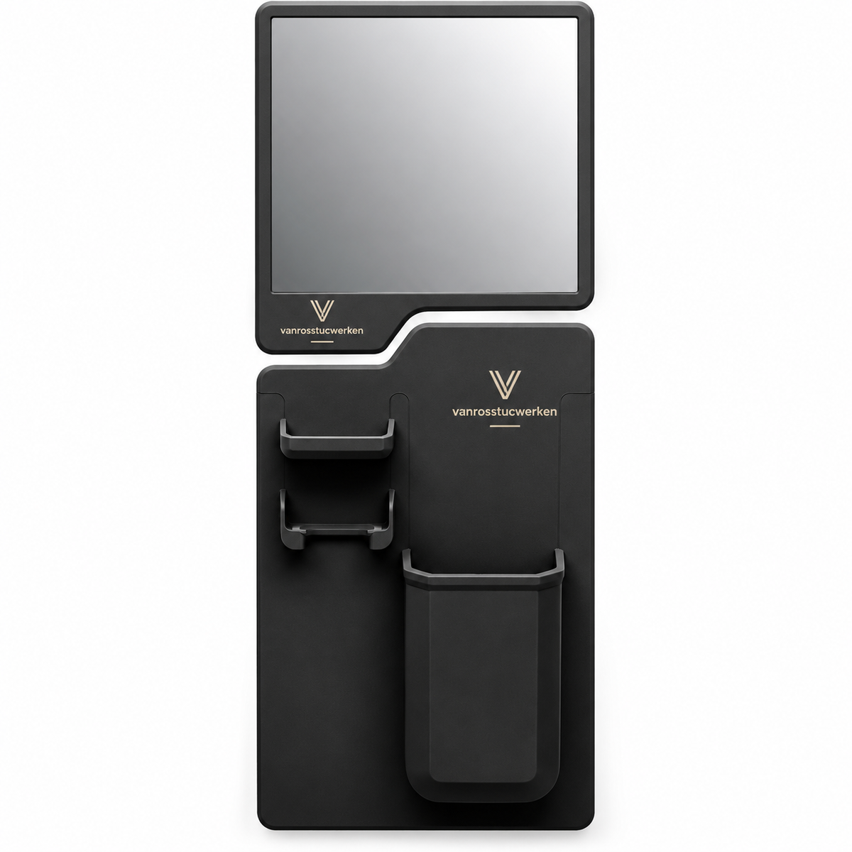 vanrosstucwerken Wall-Mounted Bathroom Mirror and Storage Organizer
