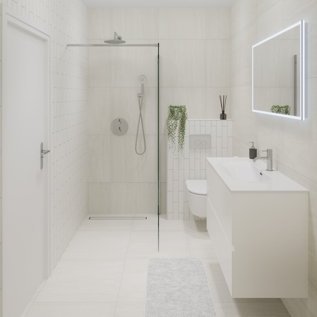 vanrosstucwerken Modern Wall-Mounted Bathroom Vanity with Sink