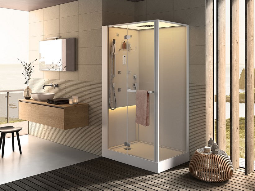 vanrosstucwerken Glass Shower Enclosure with Shower System