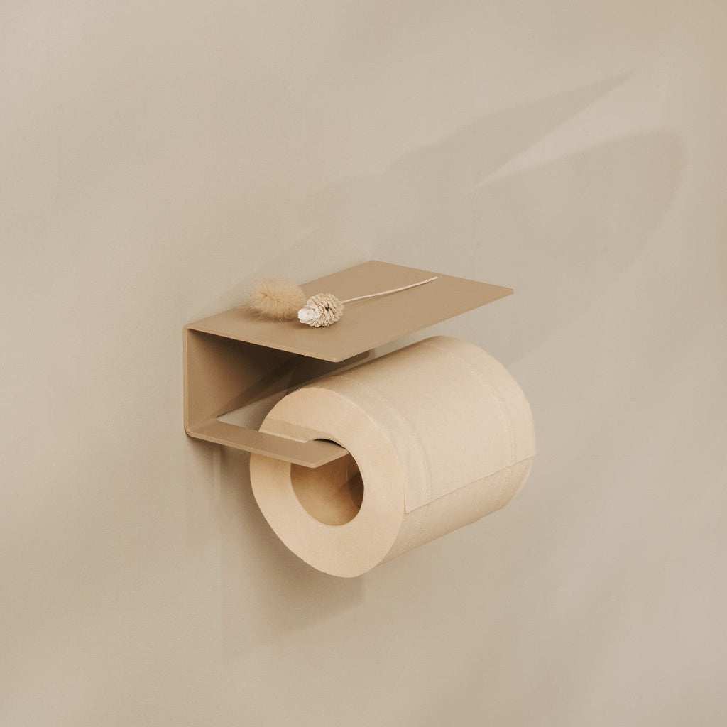 vanrosstucwerken Wall-Mounted Toilet Paper Holder with Shelf
