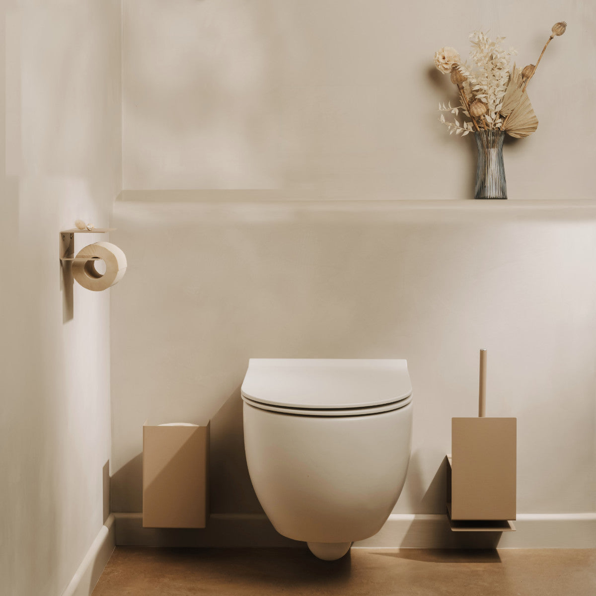vanrosstucwerken Wall-Mounted Toilet Paper Holder with Shelf