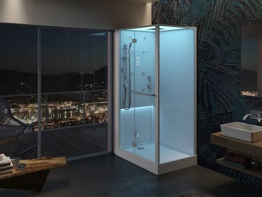 vanrosstucwerken Glass Shower Enclosure with Shower System